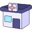 hospital and pharmaceuticals icon